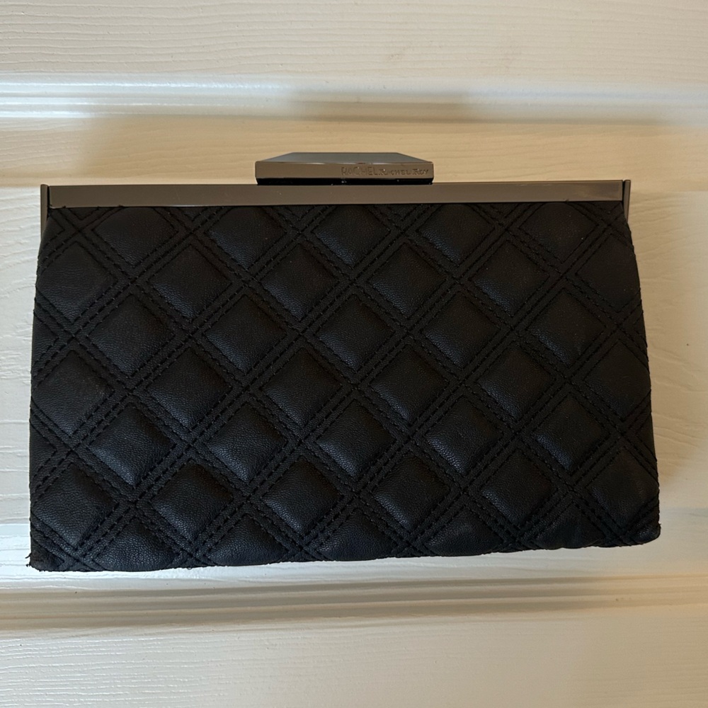 Rachel Roy Vintage Black Slim Quilted Clutch. Great for any occasion or casual.